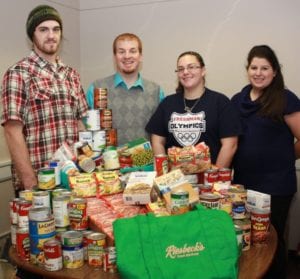 Food donation, with students.