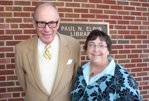 Attorney and donor Jeremy McCamic meets with Library Director Cheryl Harshman.