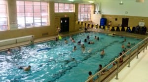 Enjoying swim lessons at the ASRC pool.