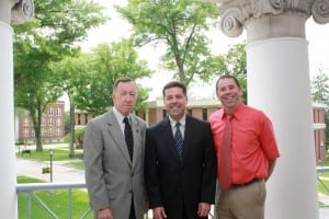 From left, Interim President Dr. John P. McCullough, PA Program Director Dr. Bill Childers and Dean of the College of Sciences Dr. Robert Kreisberg. 