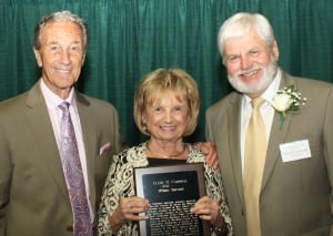 From left, Dr. Clyde Campbell, his wife Joan and Wheeling Hall of Fame Board member Dr. David Javersak. 