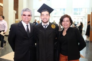 Graduate Martin Moncayo and his parents.