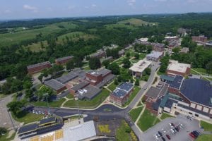 Drone view of WLU Campus