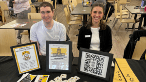 Joseph Ferch (left) and Audrie Shreve at the Student Government Table